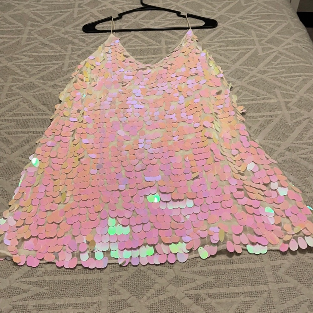 Zara XS iridescent swing dress